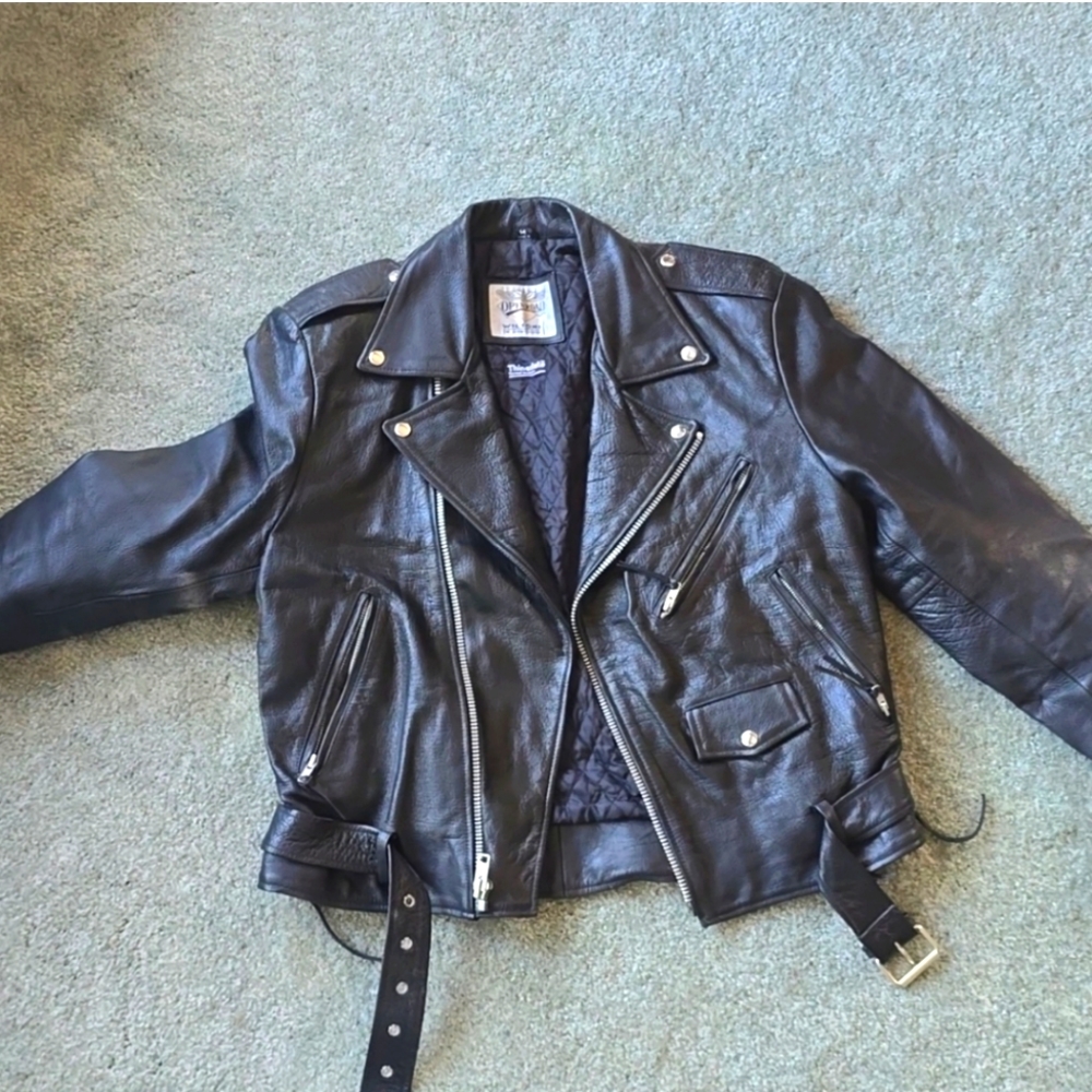 Leather Motorcycle Jacket and Vest